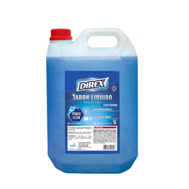 Jabón Líquido Baja Espuma Power Clean DIREX 5Lts.